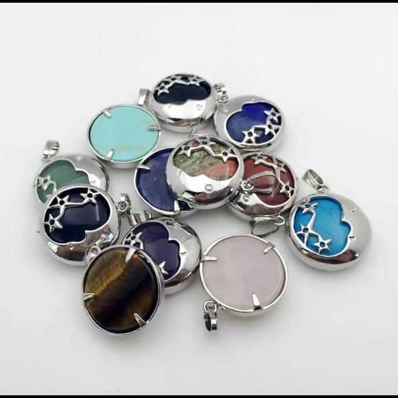 Rose Quartz Crystal Silver 925 Moon Star Necklace - Picture 7 of 12